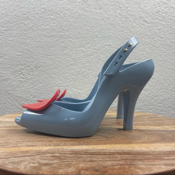 Melissa l Vivienne Westwood Anglomania Novelty Jelly Heart Peep Toe Pinup Heels - Picture 4 of 14